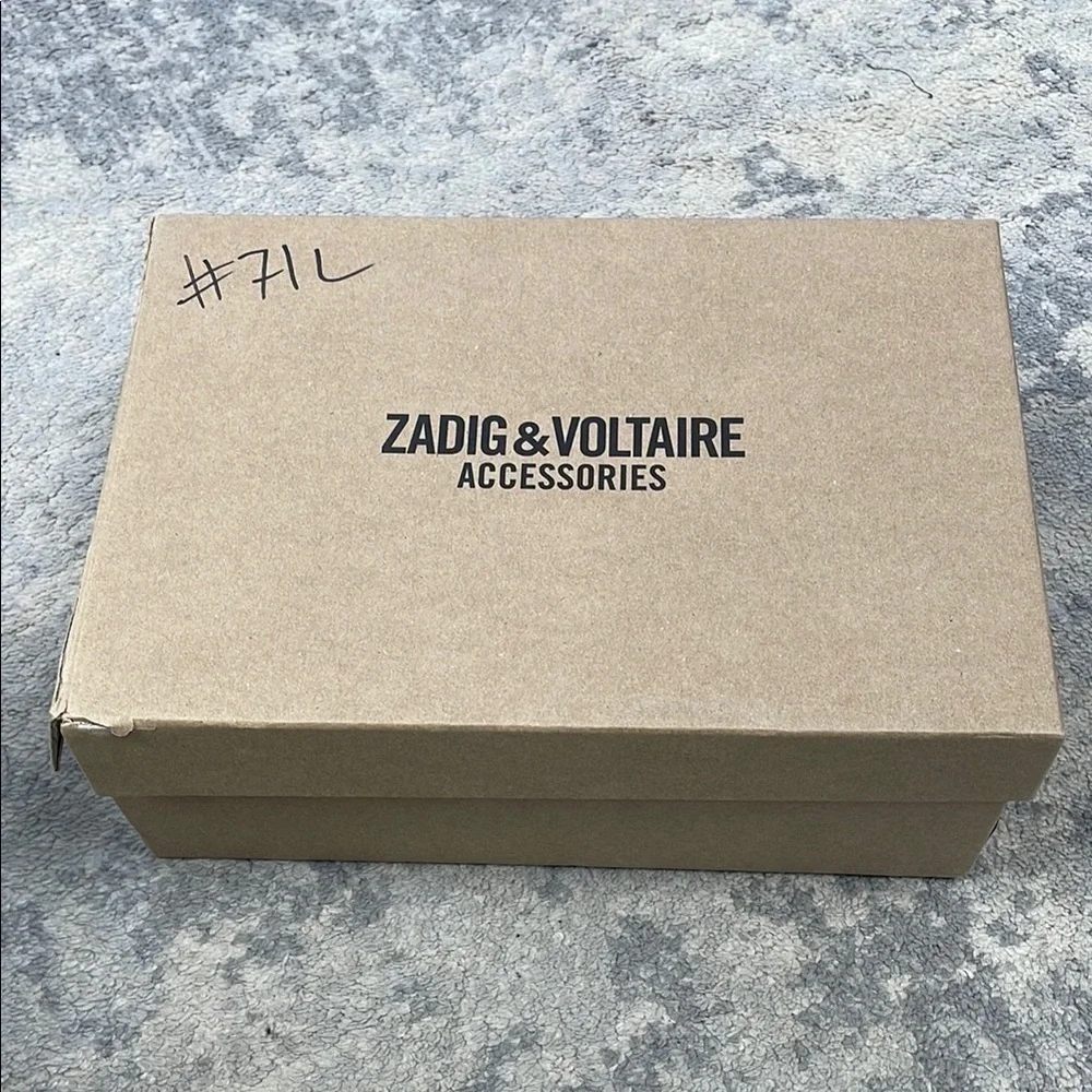 NIB Zadig & Voltaire Cecilia Studs Caprese Sandals Black Suede Strappy Sz 41